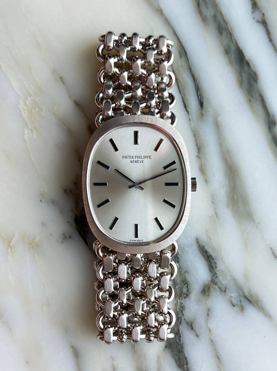 Patek Philippe Golden Ellipse Silver Dial White Gold 3577