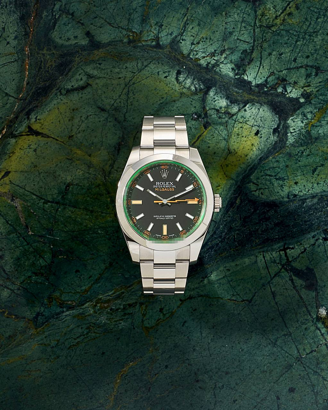 Rolex Milgauss Green Sapphire Black Dial 116400GV 