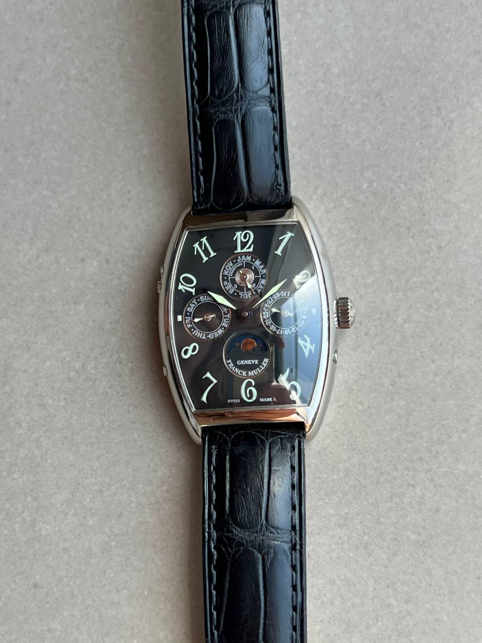 Franck Muller Casablanca Quantième Perpétuel White Gold Black Dial