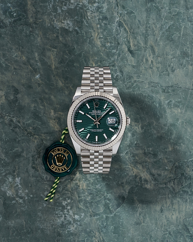 Rolex Datejust 41mm Green Fluted Motif with papers 2023 year NEW