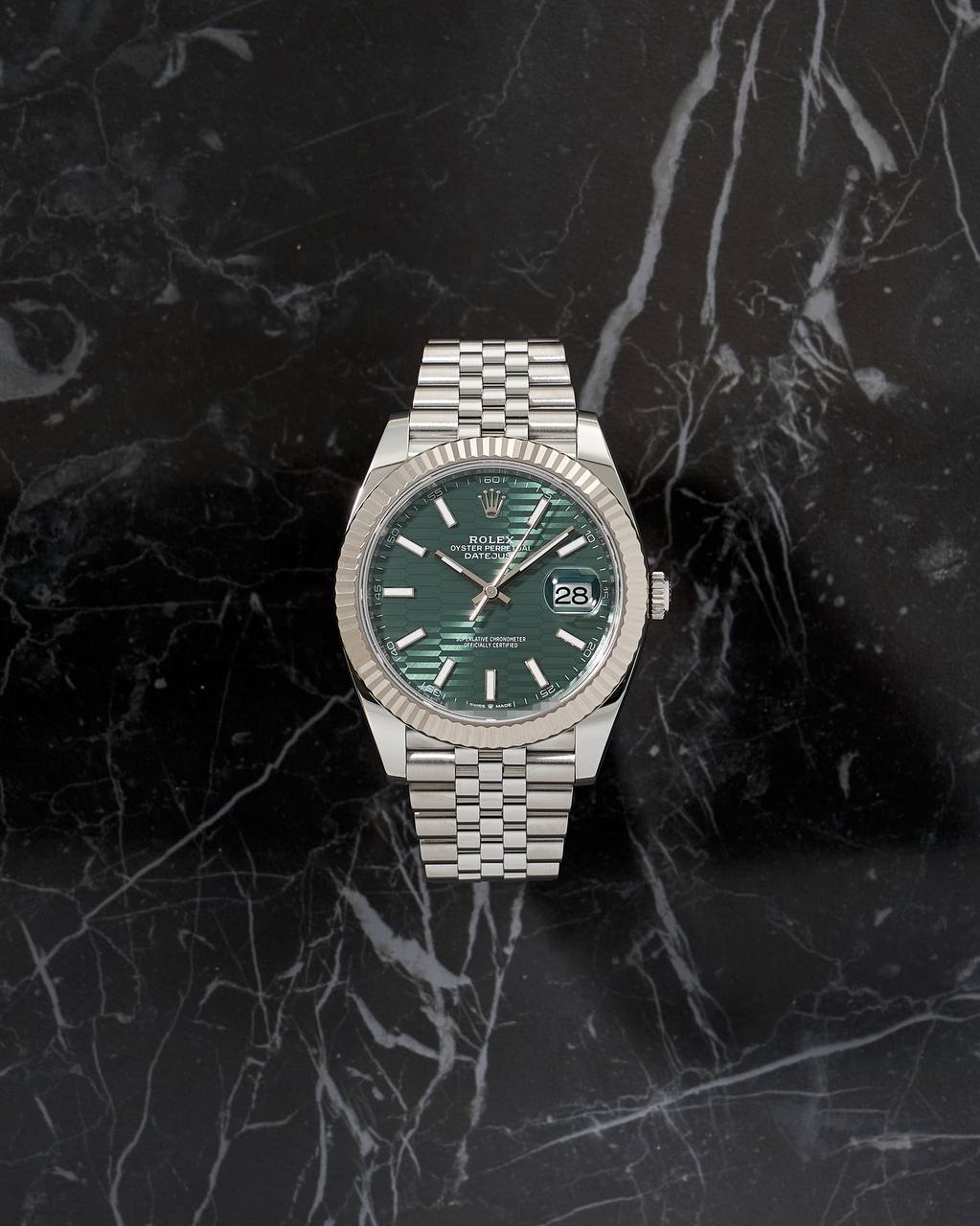 Rolex Datejust 41mm Fluted Motif Green Dial 126334