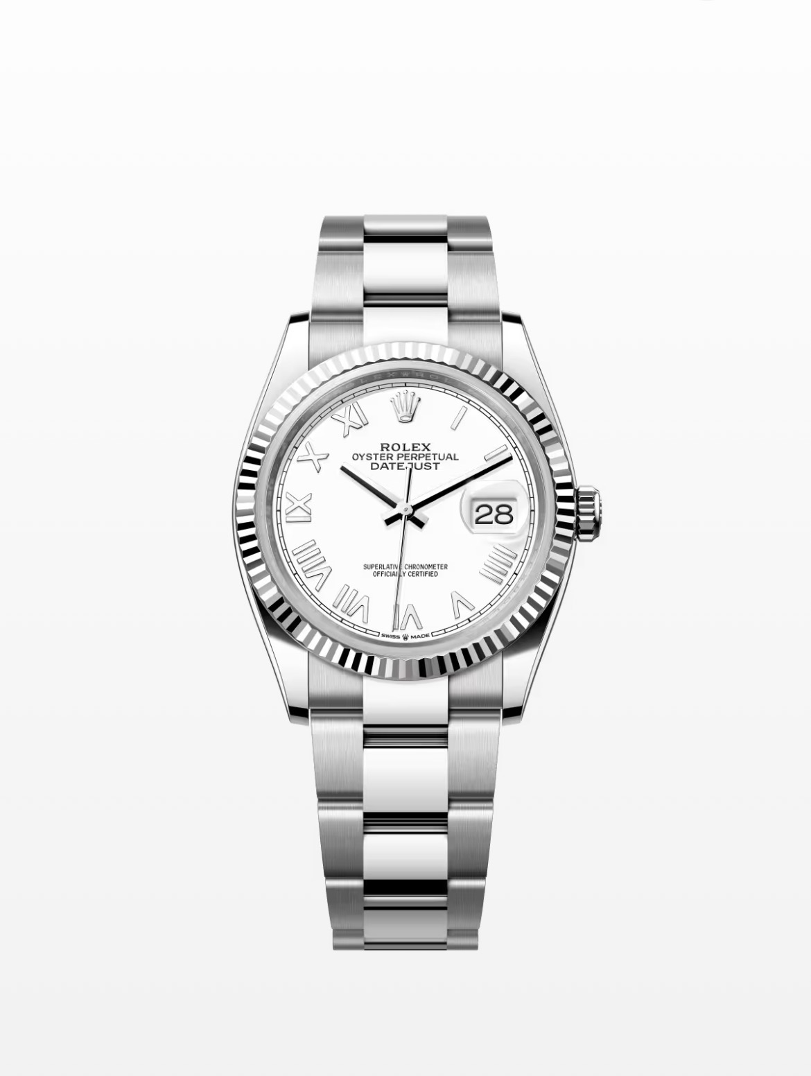 Rolex Datejust 36mm White Romain Dial 126234 