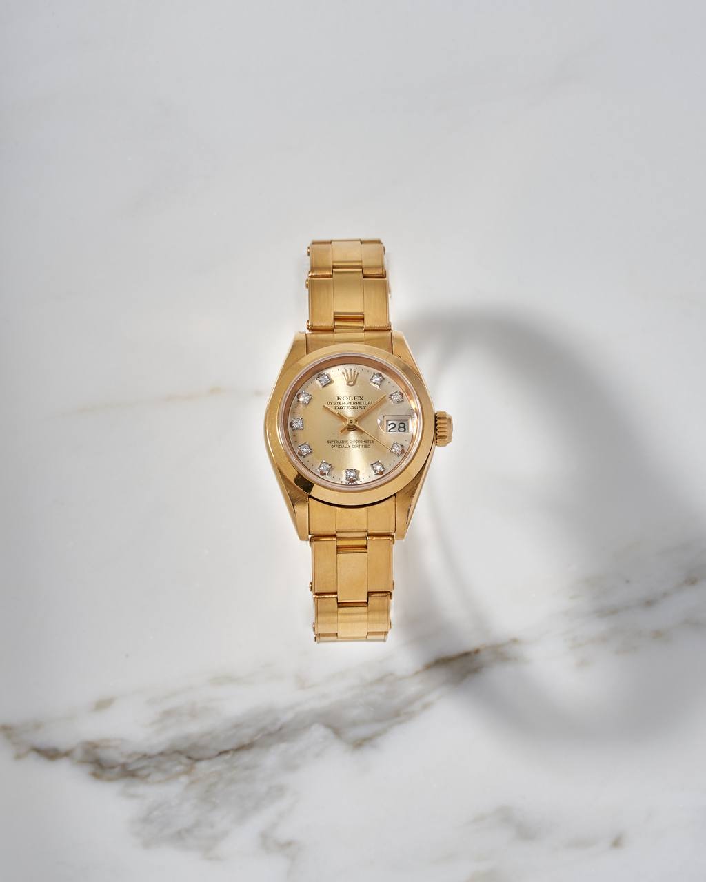 Rolex Lady-Datejust 26 mm Gold Dial Yellow Gold Bracelet 69168