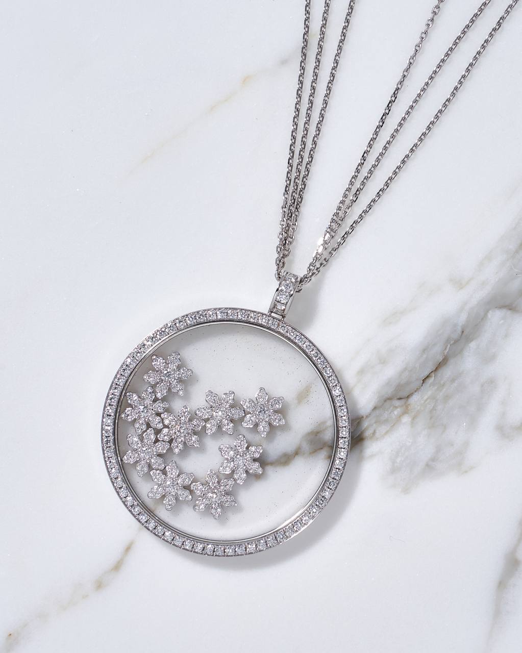 Chopard  Happy Snowflakes White Gold Diamond Pendant 