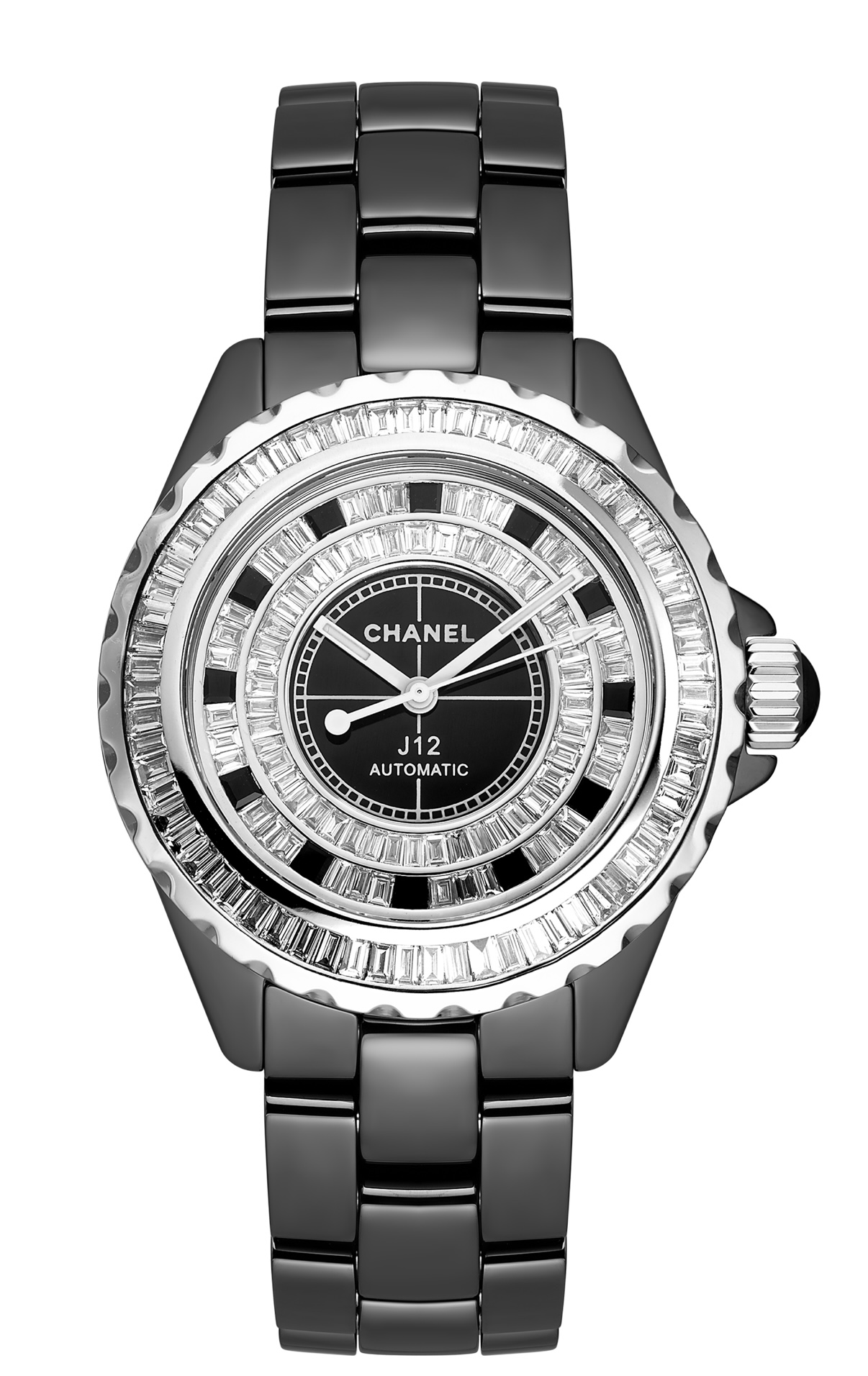 Chanel J12 Automatic Black Ceramic & Factory Diamonds 38mm