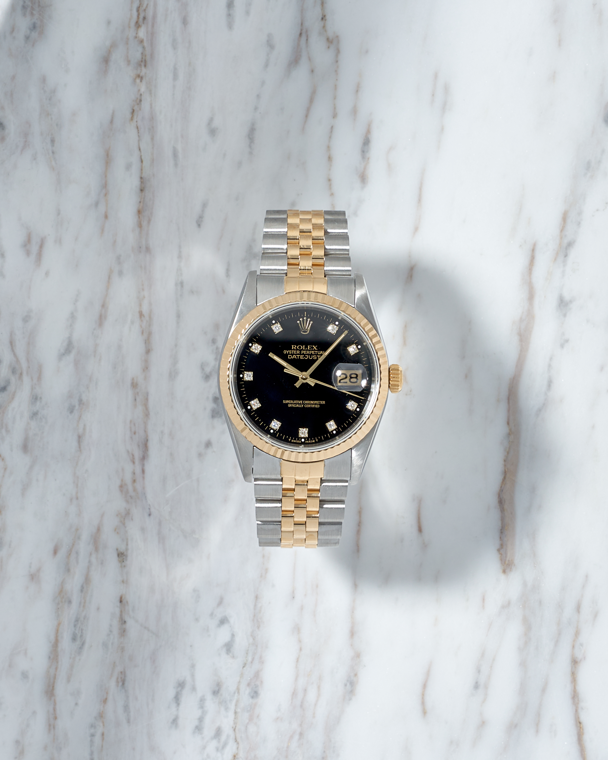 Rolex Datejust 36mm Black Dial with Diamonds S Series