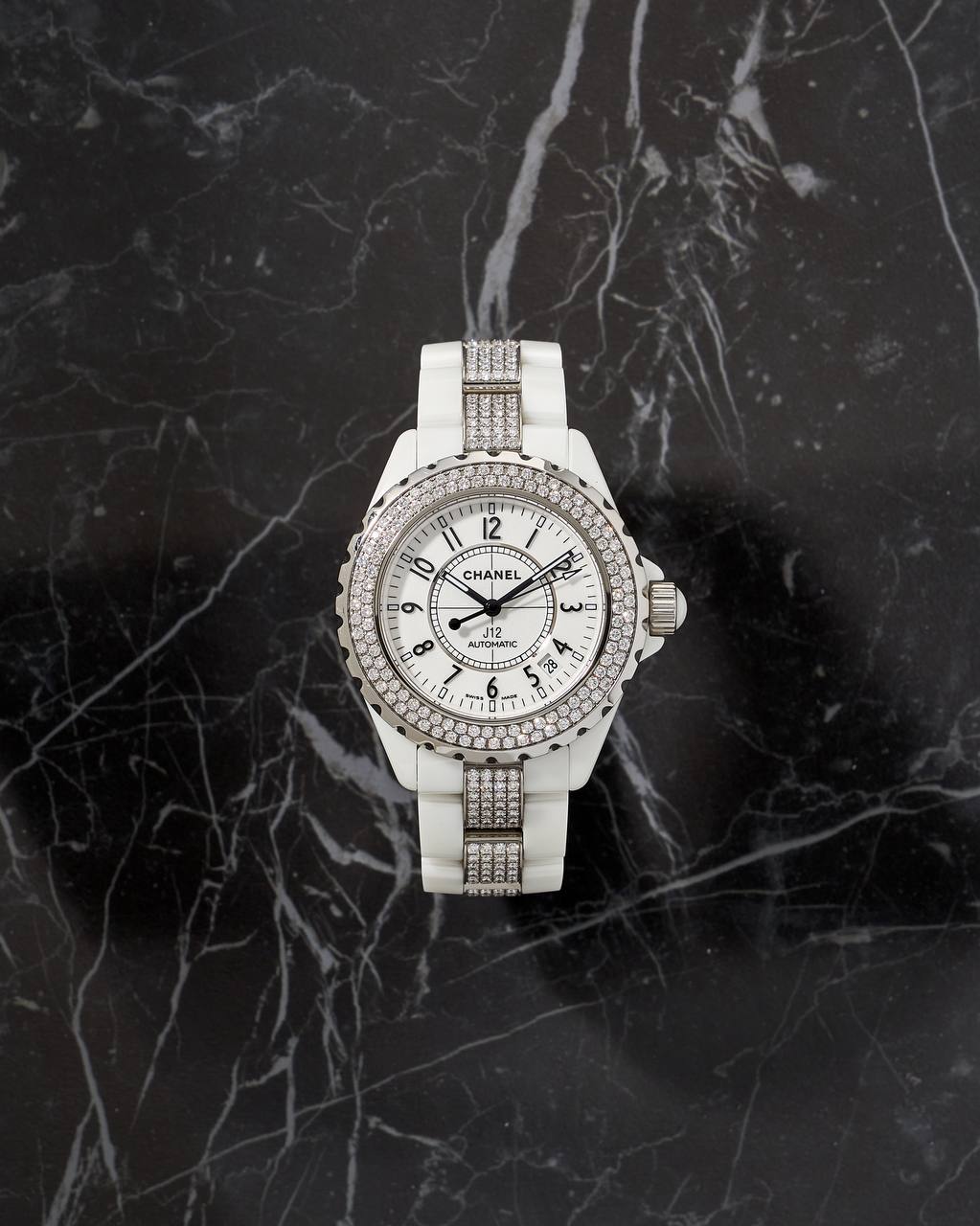Chanel J12 White Ceramic & Factory Diamonds 38mm