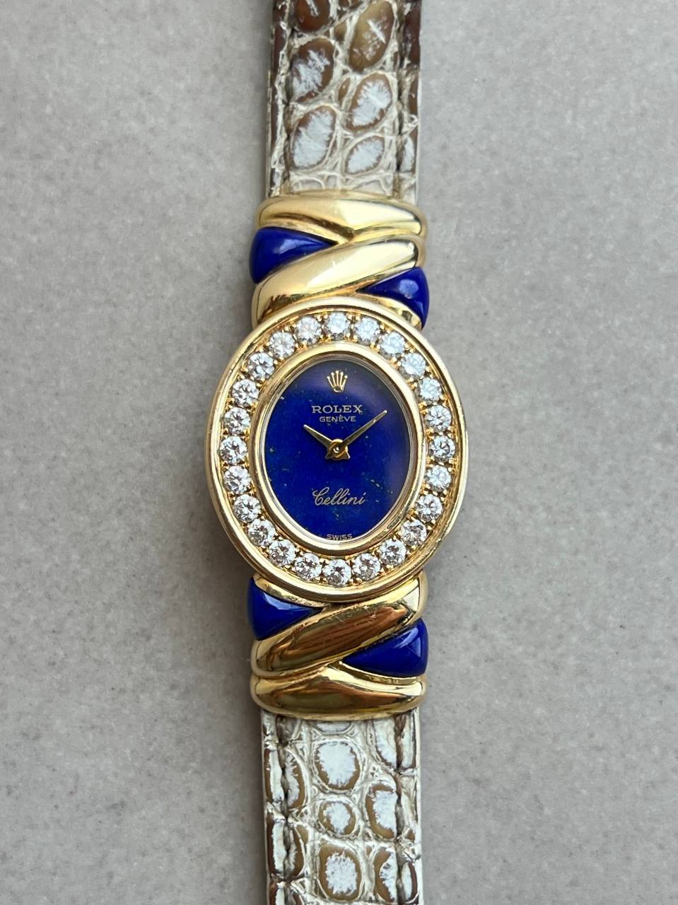 Rolex Cellini 5222 Lapis Lazuli Dial Diamond Bezel