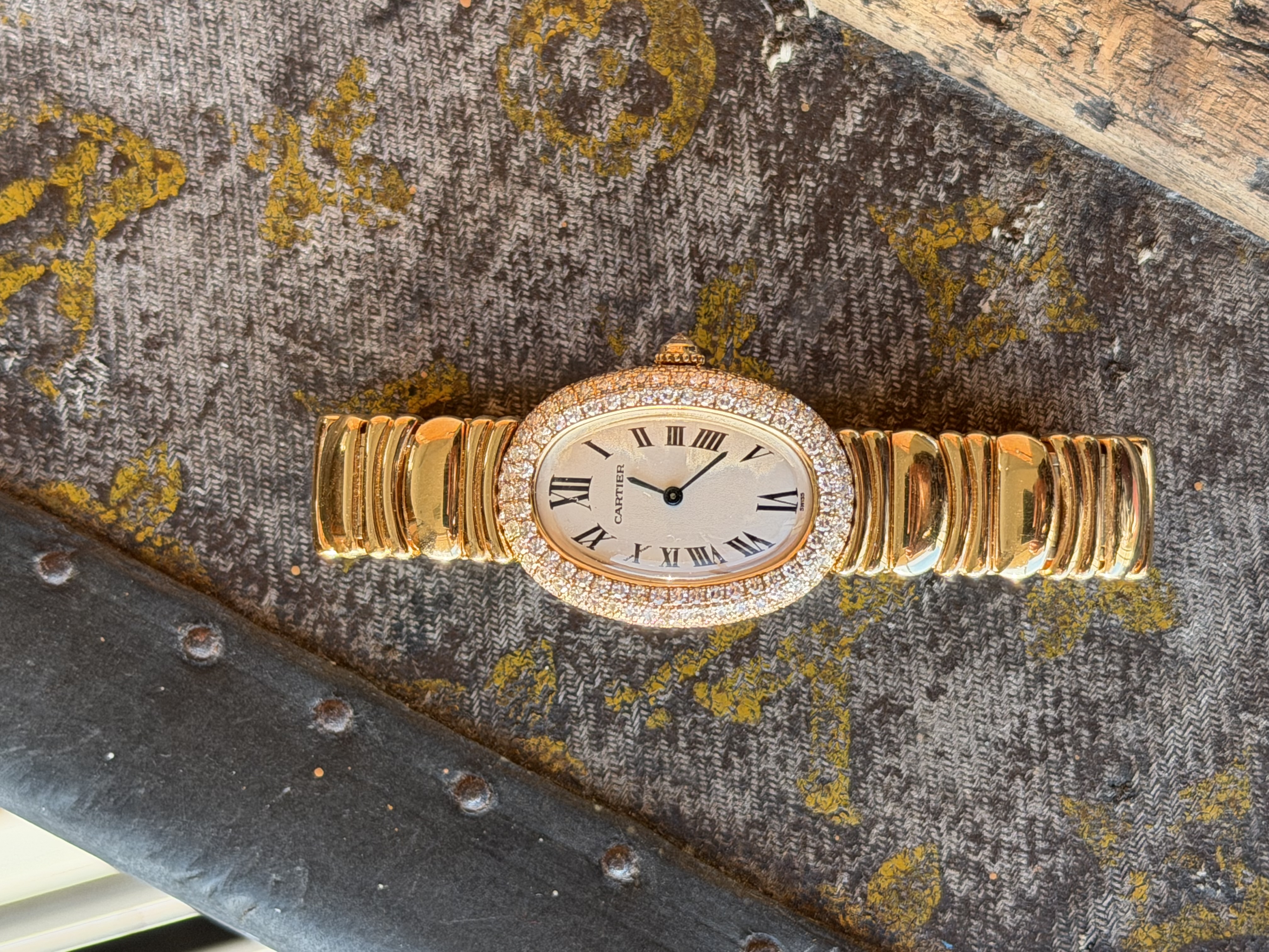 Cartier Baignoire Factory Diamonds 3419