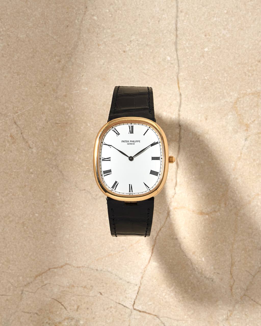 Patek Philippe Golden Ellipse White Romain Dial 3738