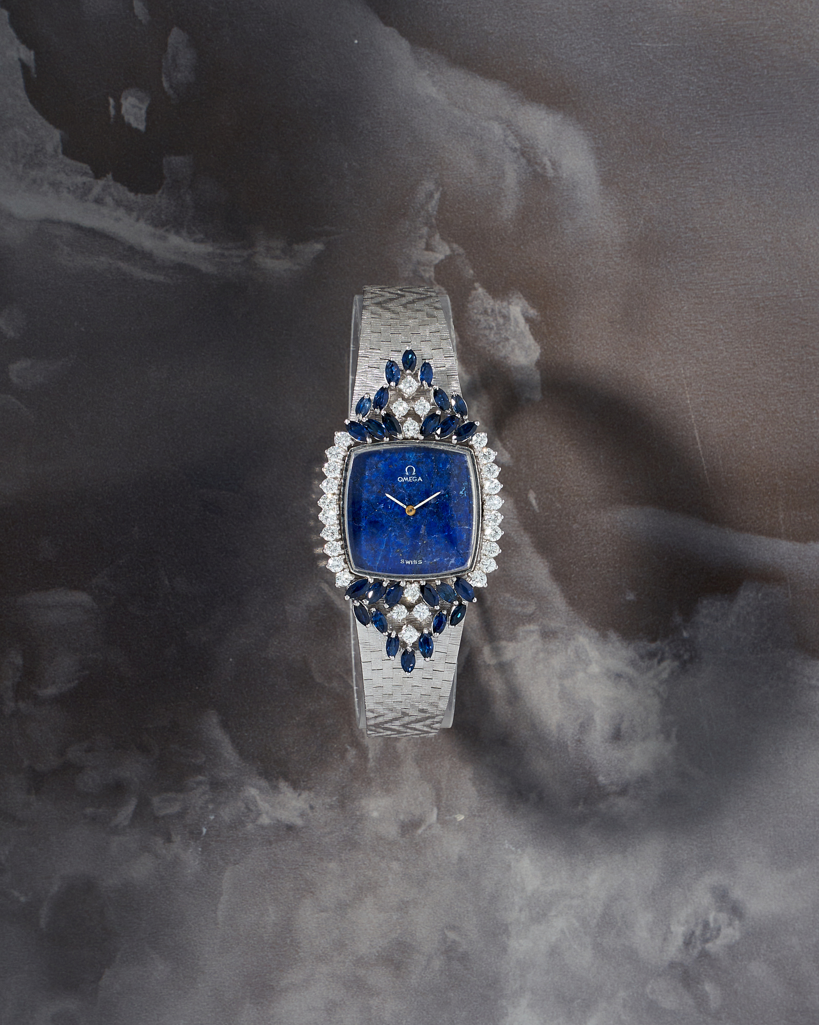 Omega Ladies Watch White Gold with Diamonds and Sapphires