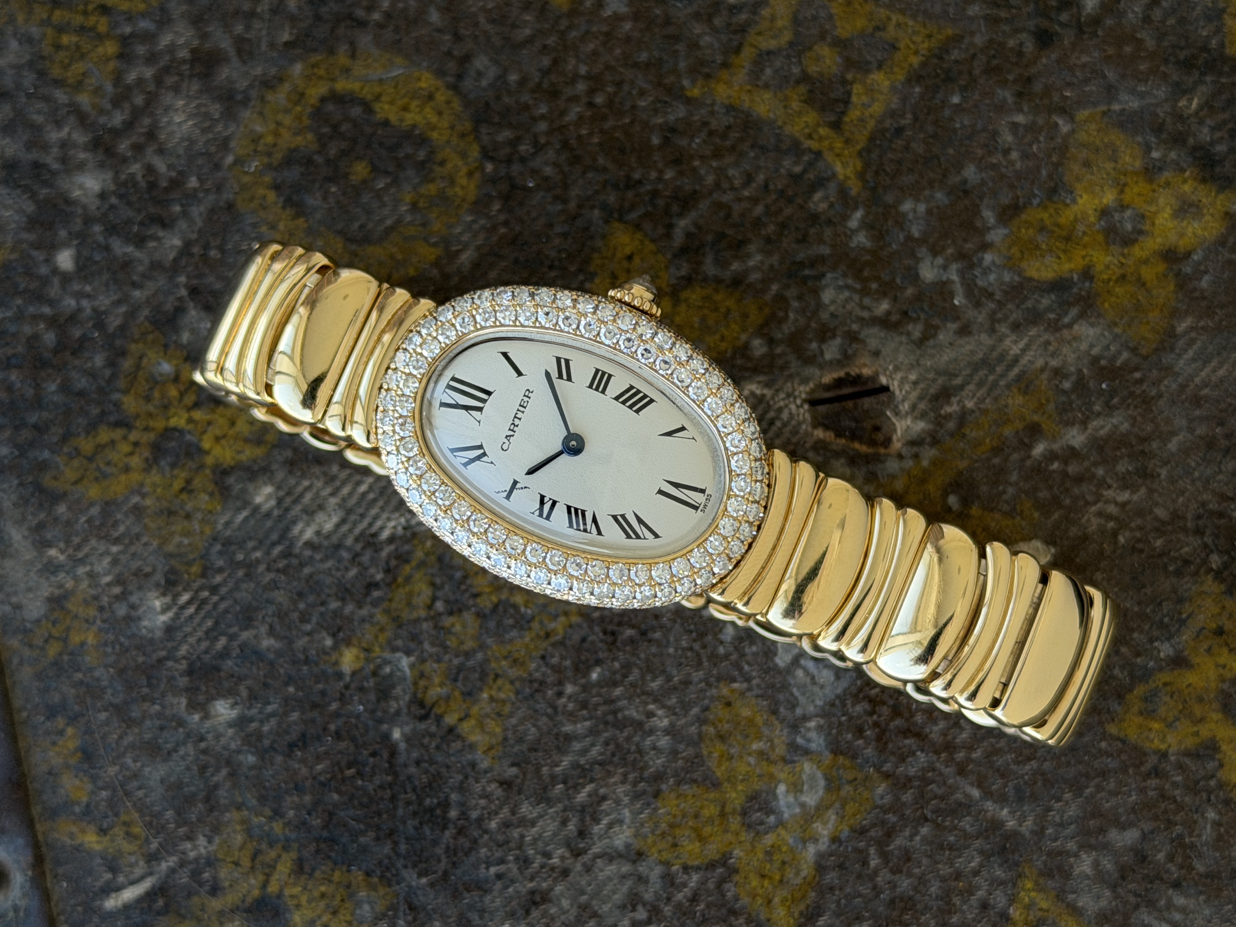 Cartier Baignoire Factory Diamond Bezel 1950