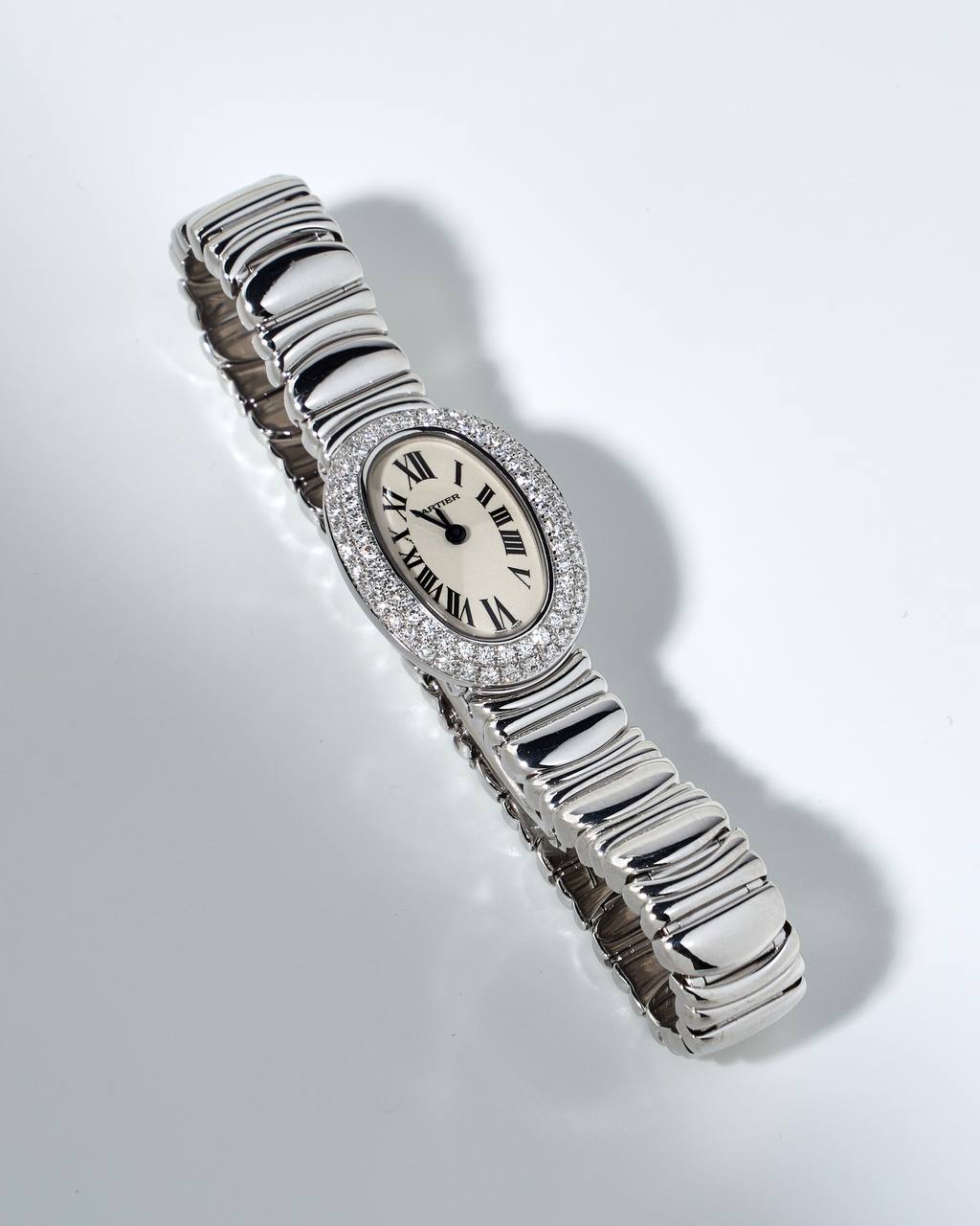 Cartier Baignoire 2369 White Gold Diamond Bezel