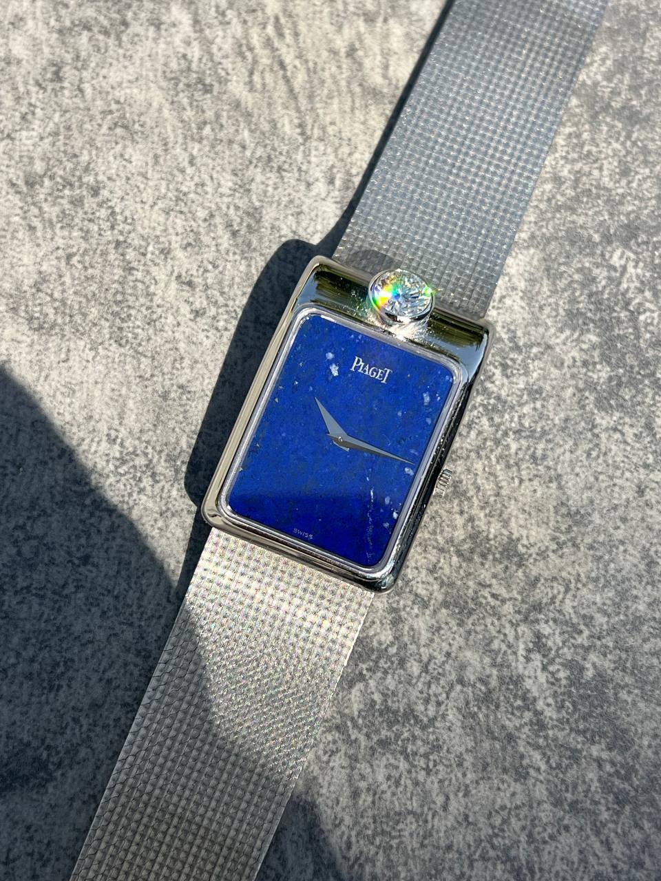 Piaget Rectangular Lapis Lazuli Dial White Gold Diamond LE 92970