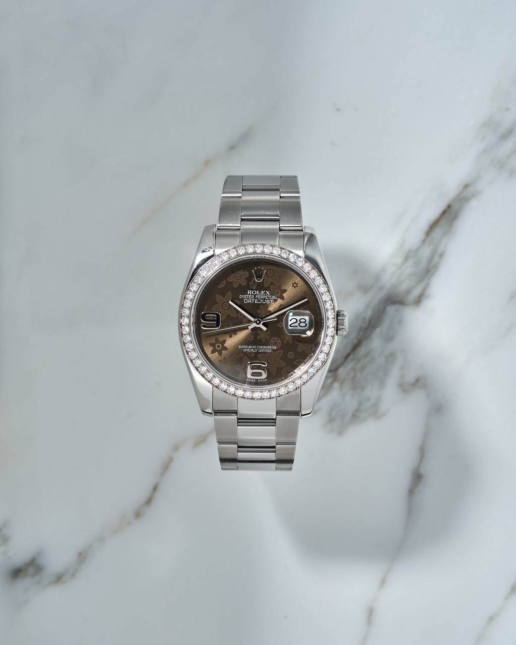 Rolex Oyster Perpetual Datejust 36mm Diamond & Floral Dial 116244