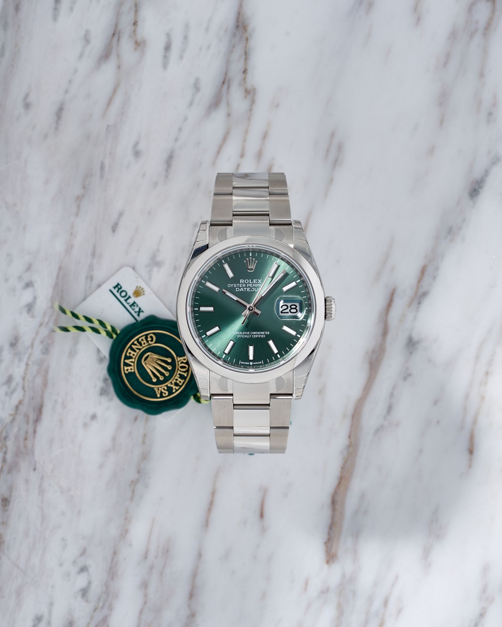 Rolex Datejust 36mm Green Dial with papers 2023 year NEW