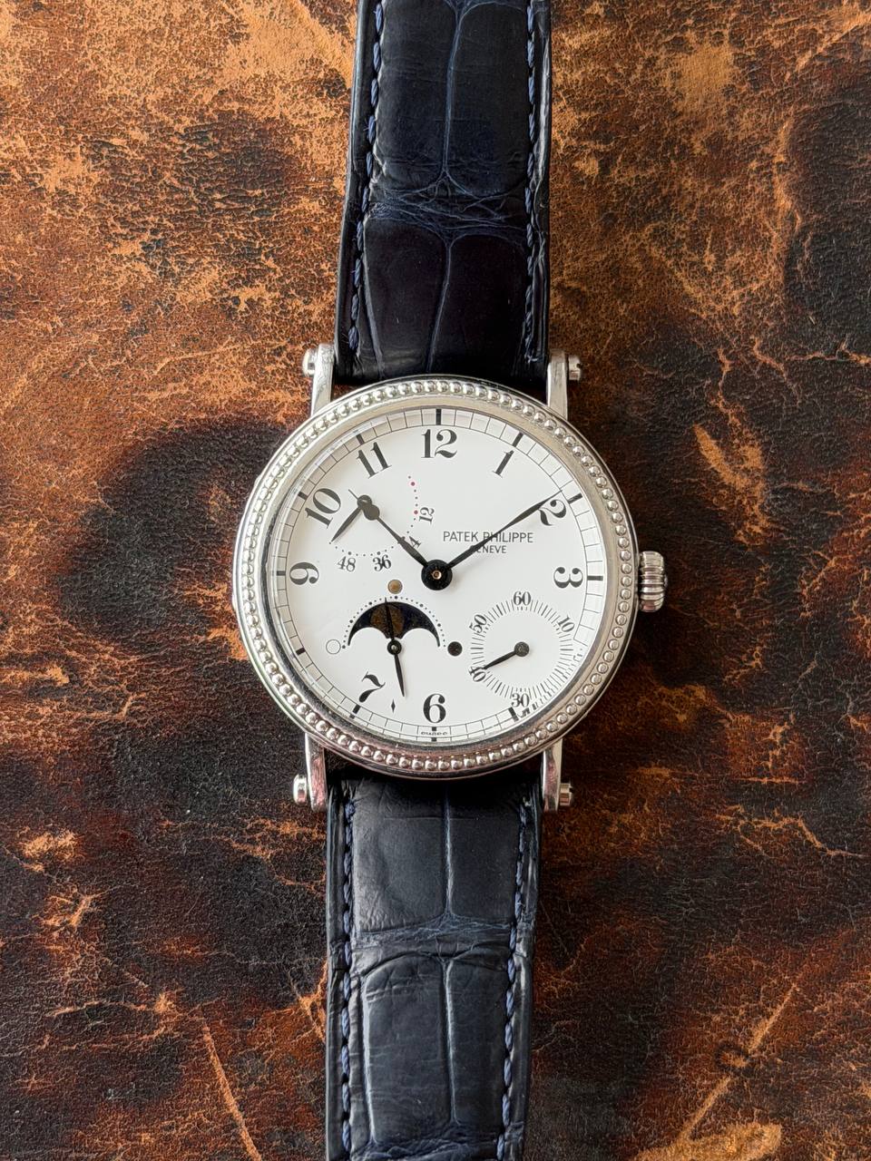 Patek Philippe Complications Moon Phase Power Reserve Platinum 5015