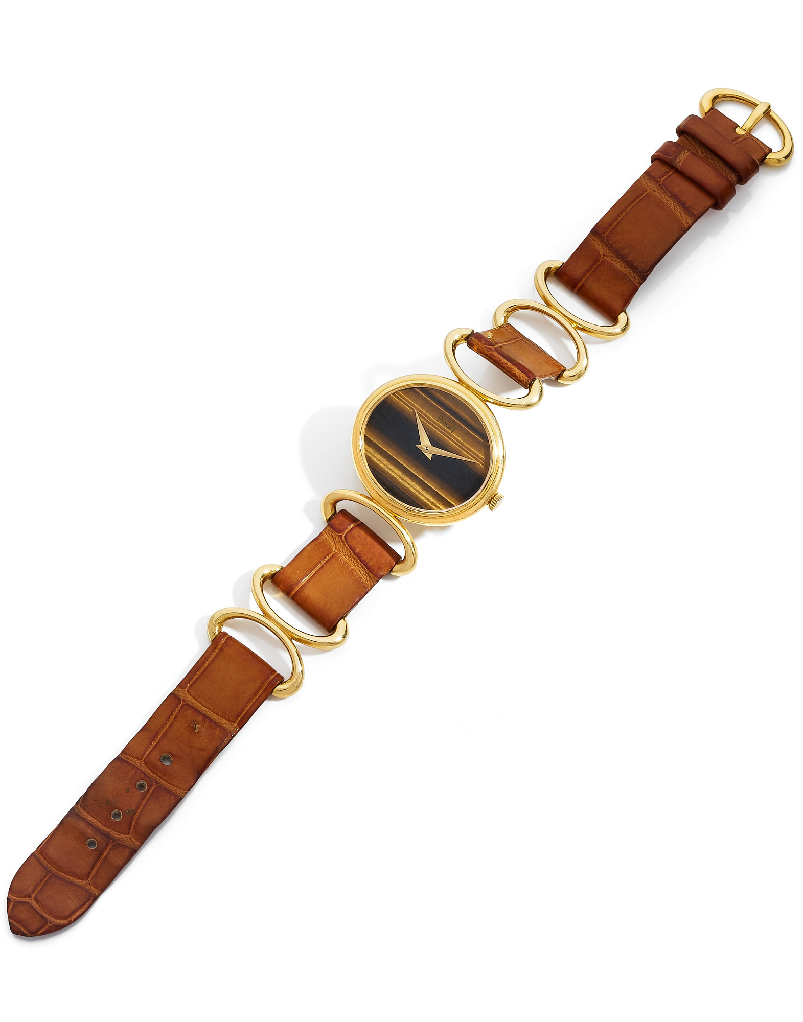 Piaget Oval Belt Hoop Tiger Eye 9802 D
