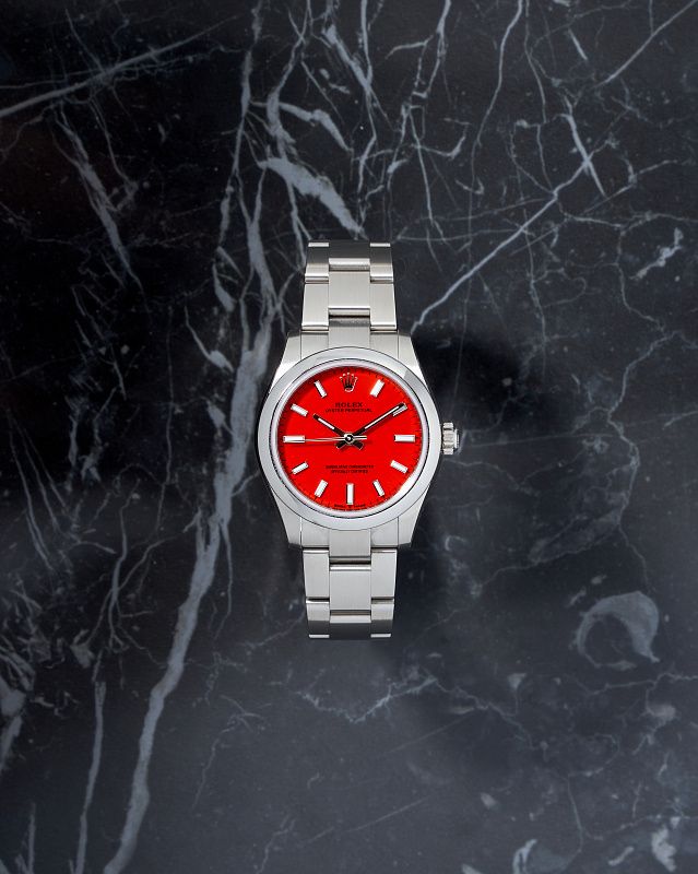 Rolex Oyster Perpetual 31mm Red Coral Dial NOS