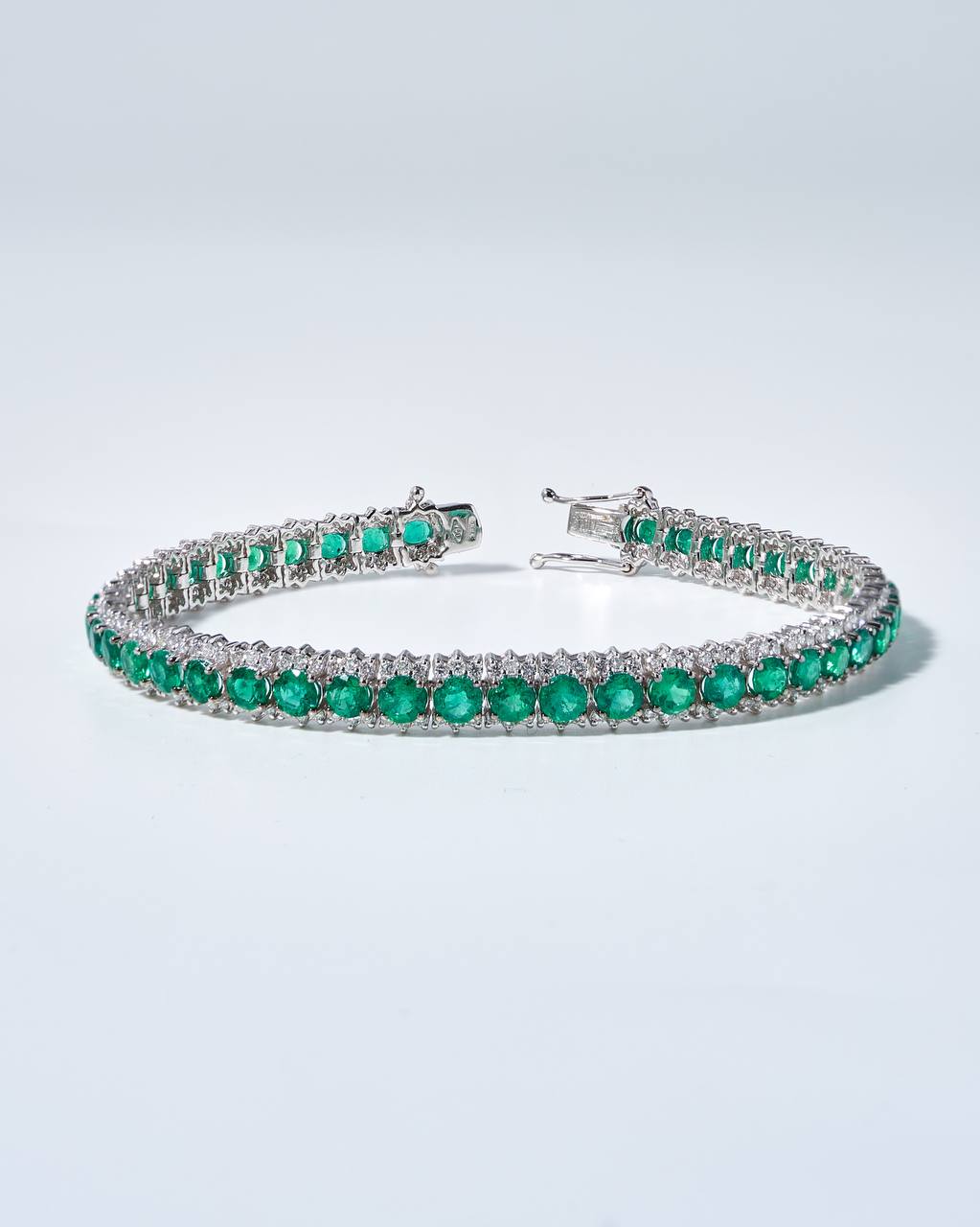 Cusi Bracelet with Emerald&Diamonds 18K White Gold 750