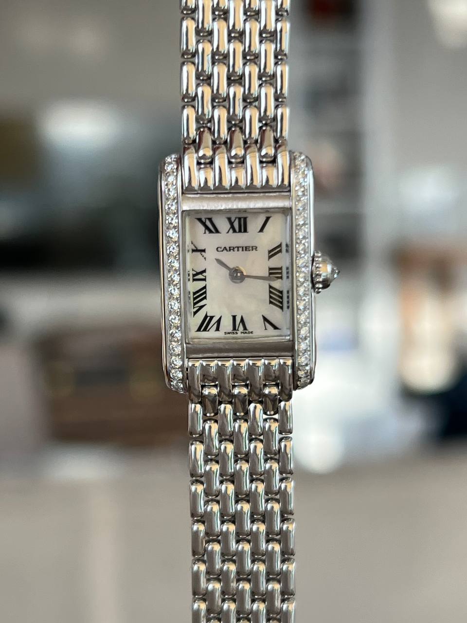 Cartier Tank Mini Mop Dial White Gold 1371