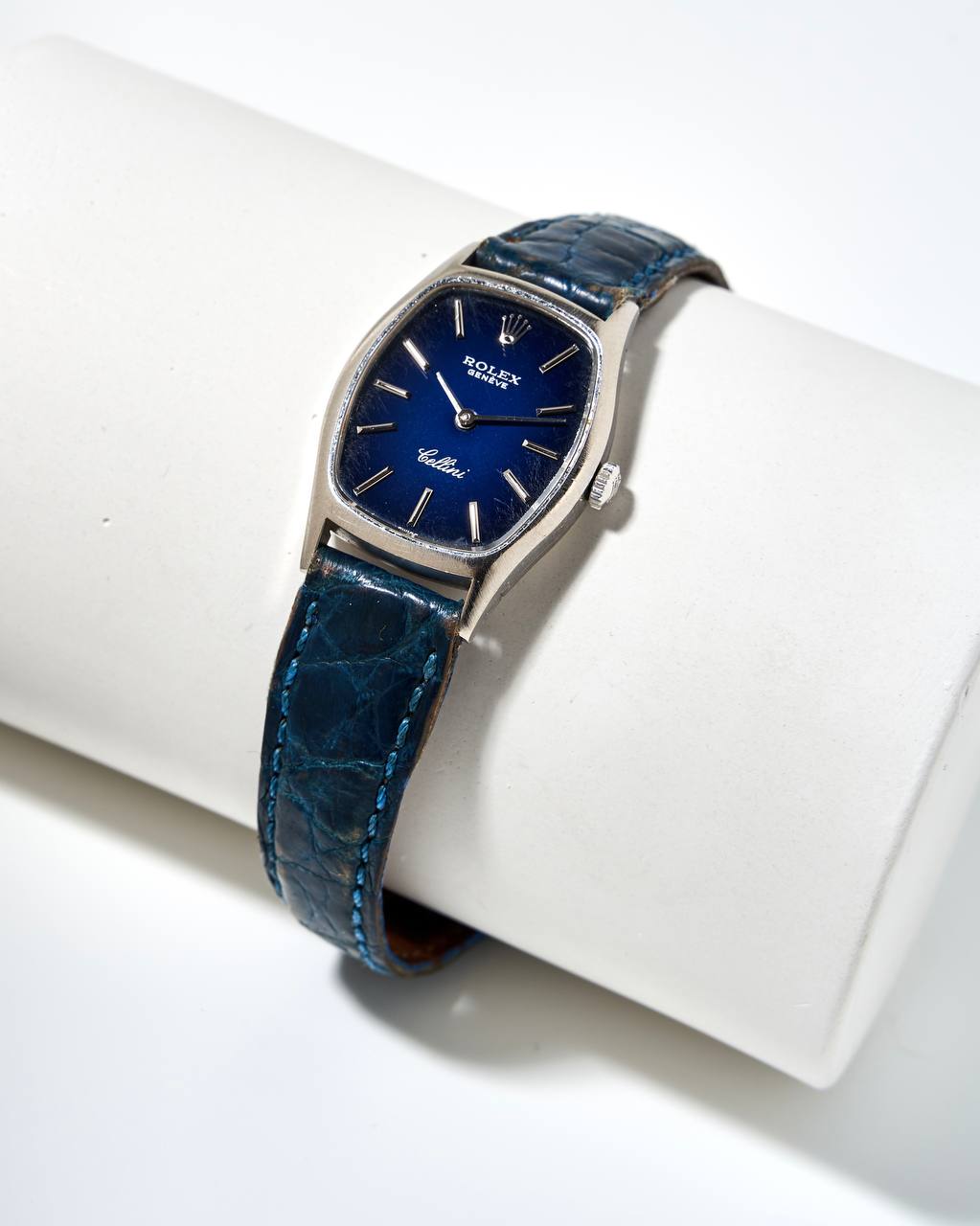 Rolex Cellini Blue Dial White Gold