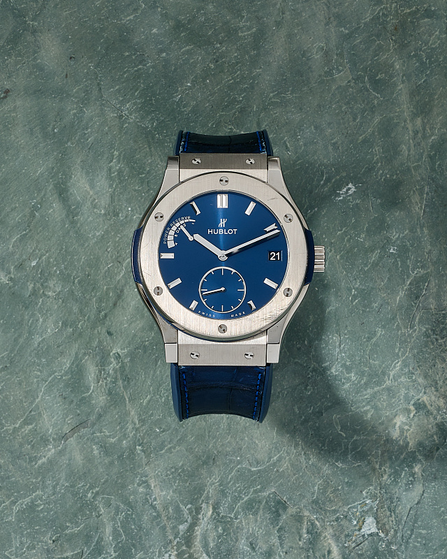 Hublot Classic Fusion Power Reserve Titanium Blue 45mm