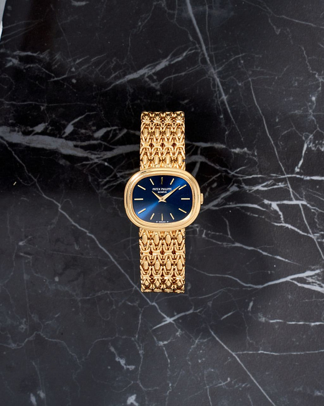 Patek Philippe Golden Ellipse Blue Dial 4465