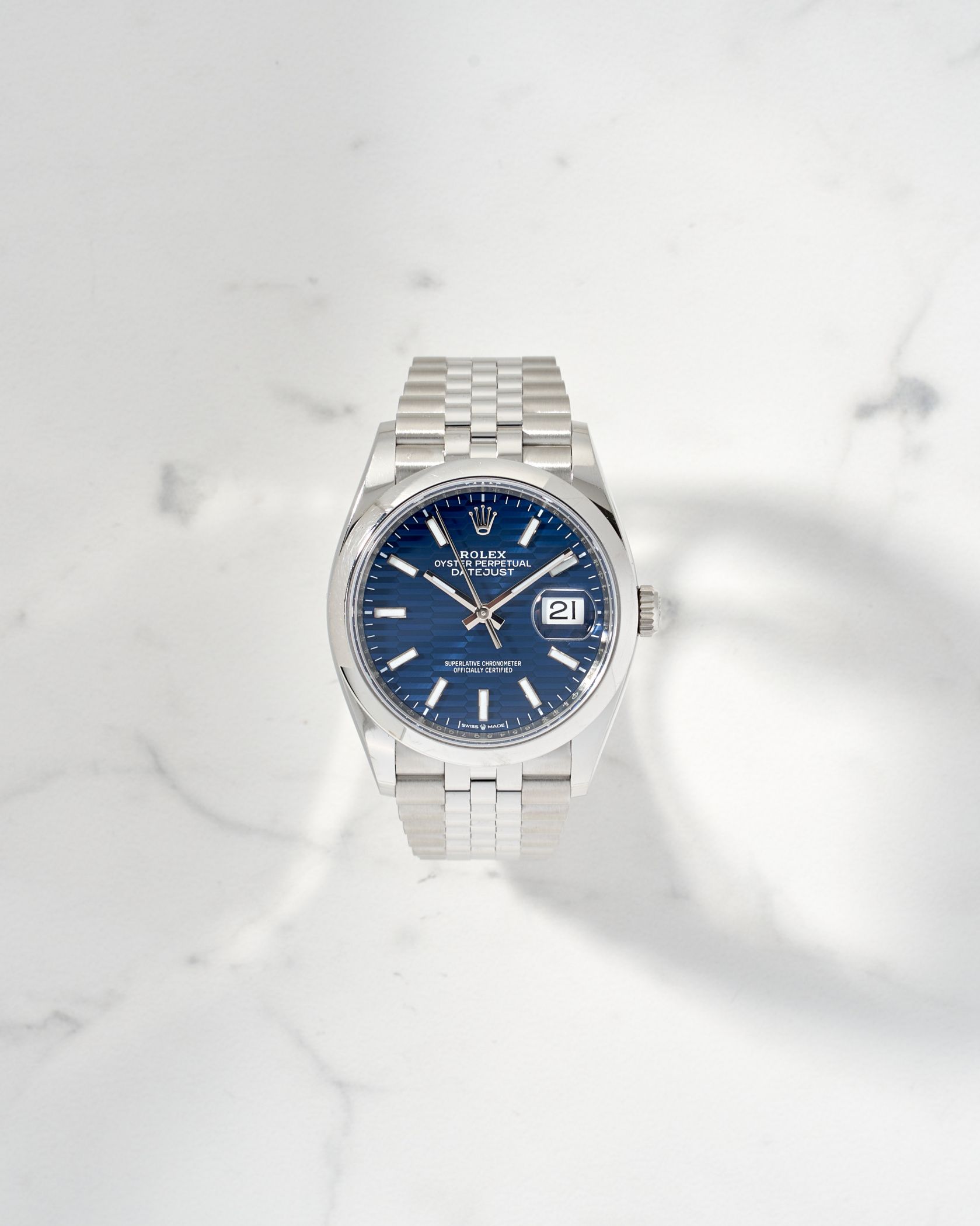 Rolex Datejust 36mm Fluted Blue dial 
