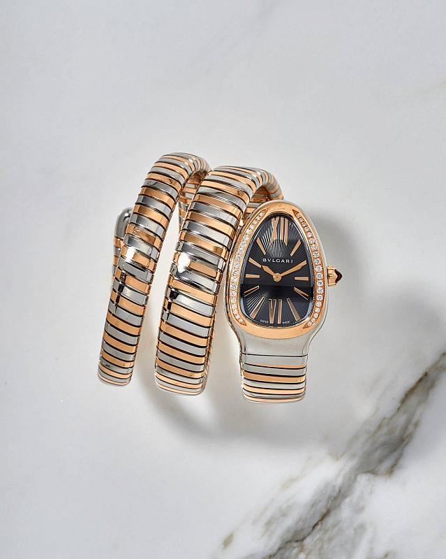 Bulgari Serpenti Tubogas Steel and Rose Gold 