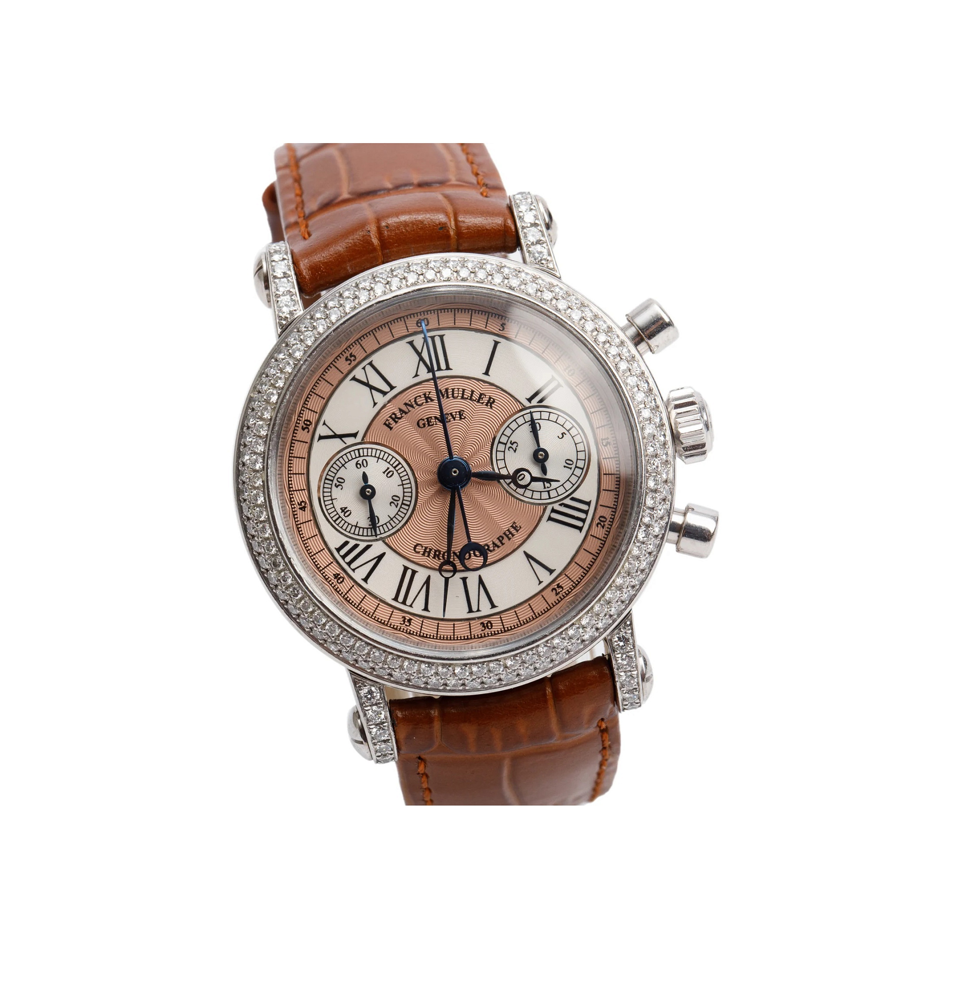 Franck Muller Chronograph White Gold Pave Diamond 