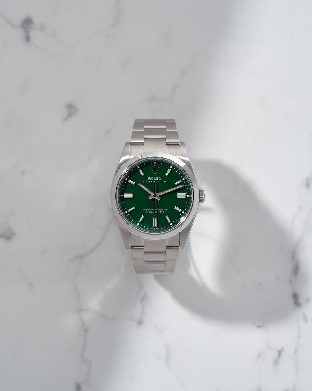Rolex Oyster Perpetual 36mm Green with papers 2023 year NEW 
