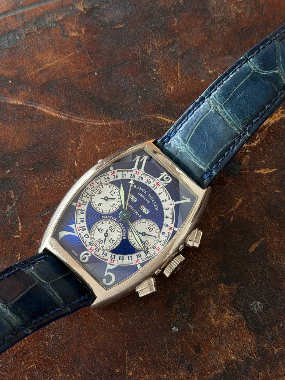 Franck Muller Master Calendar Blue Dial White Gold 