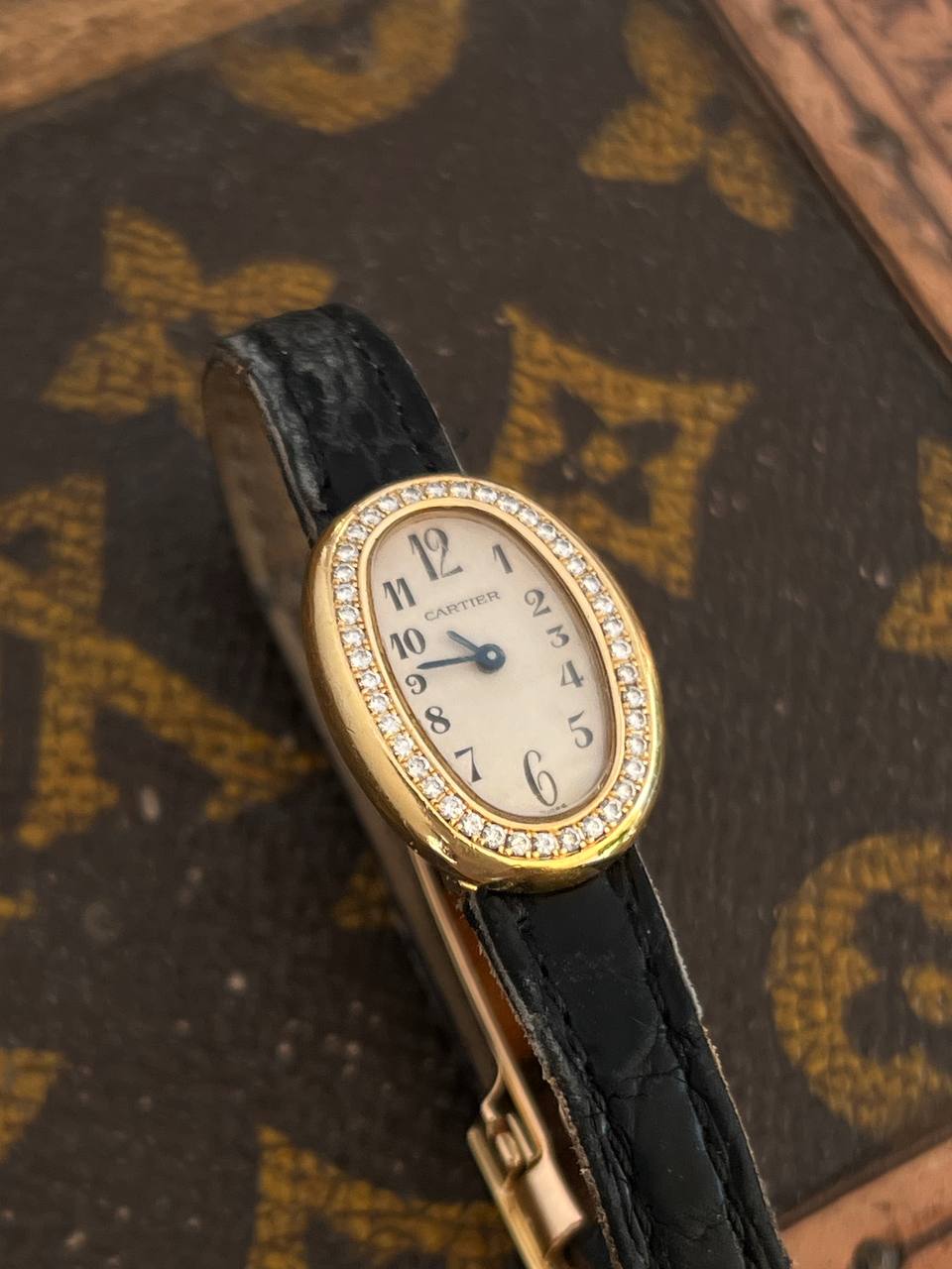 Cartier Baignoire Yellow Gold Diamond Bezel 1960 