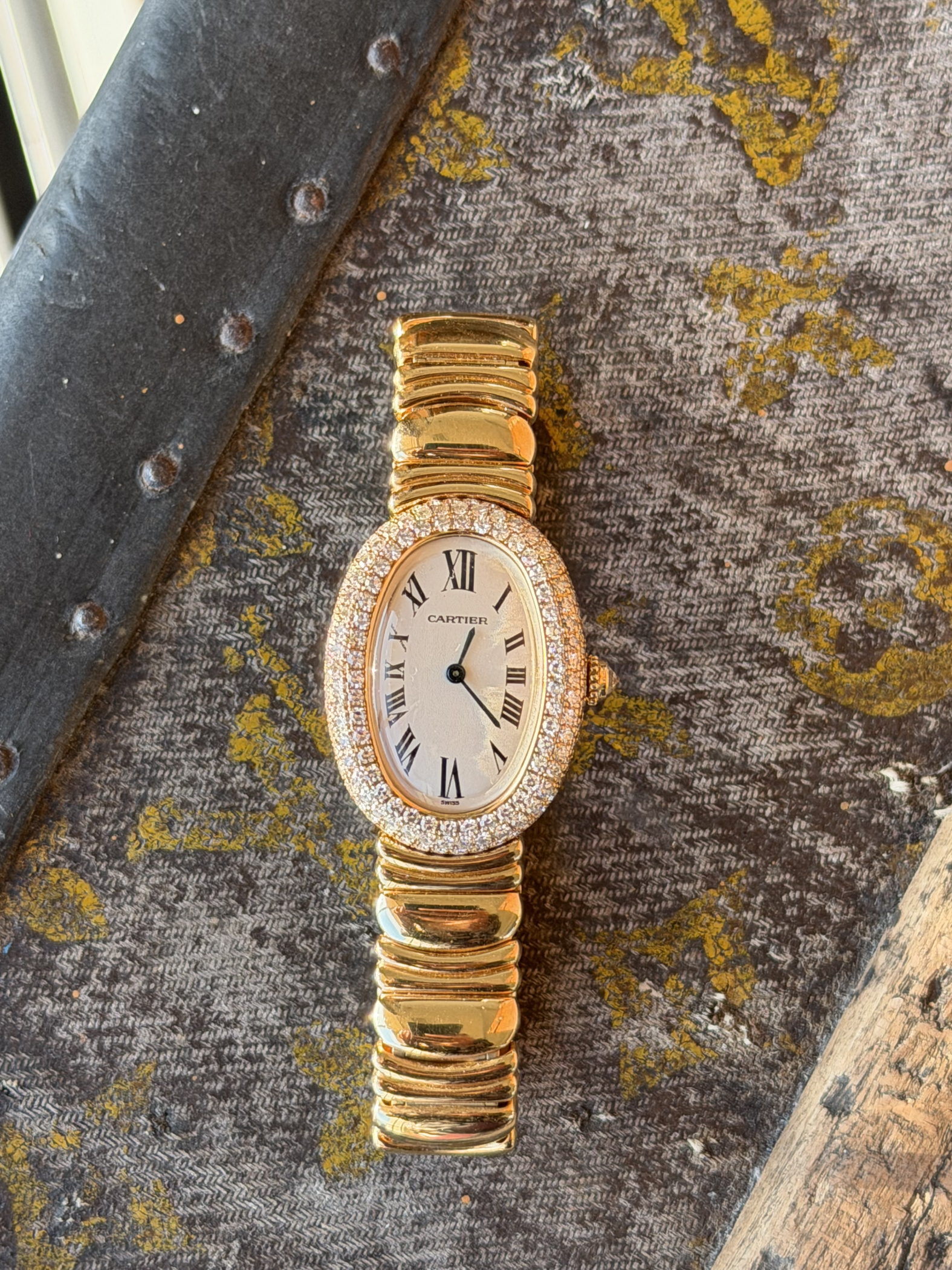 Cartier Baignoire Factory Diamonds 3419