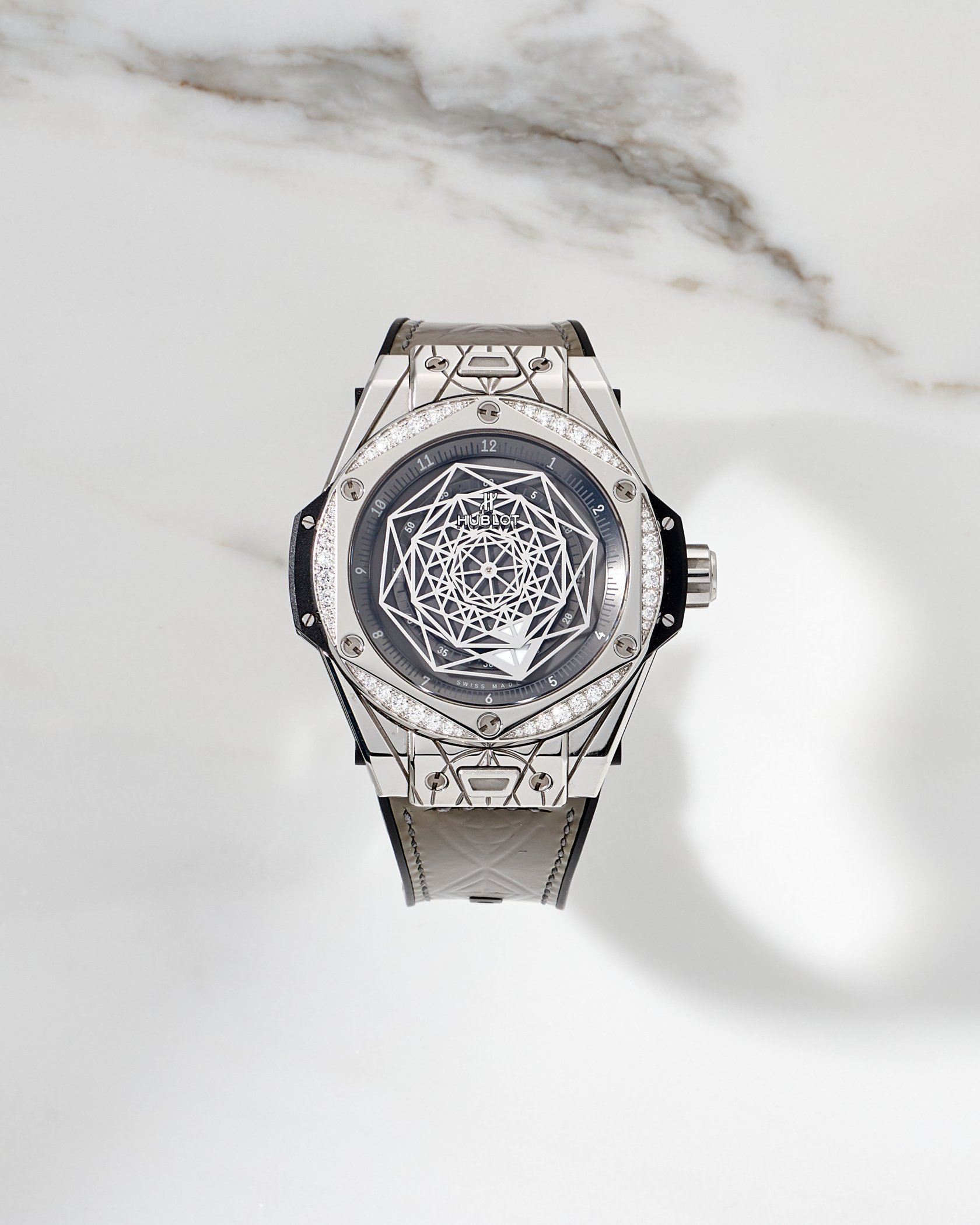 Hublot Big Bang One Click Sang Bleu King Steel Grey Diamonds 39mm