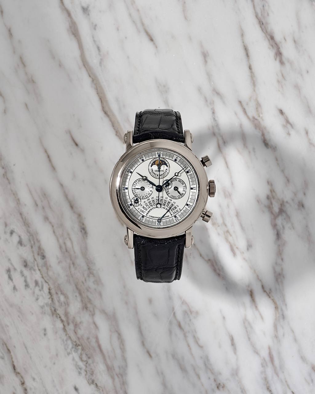 Franck Muller Perpetual Calendar Retrograde Moonphase Chronograph White Gold