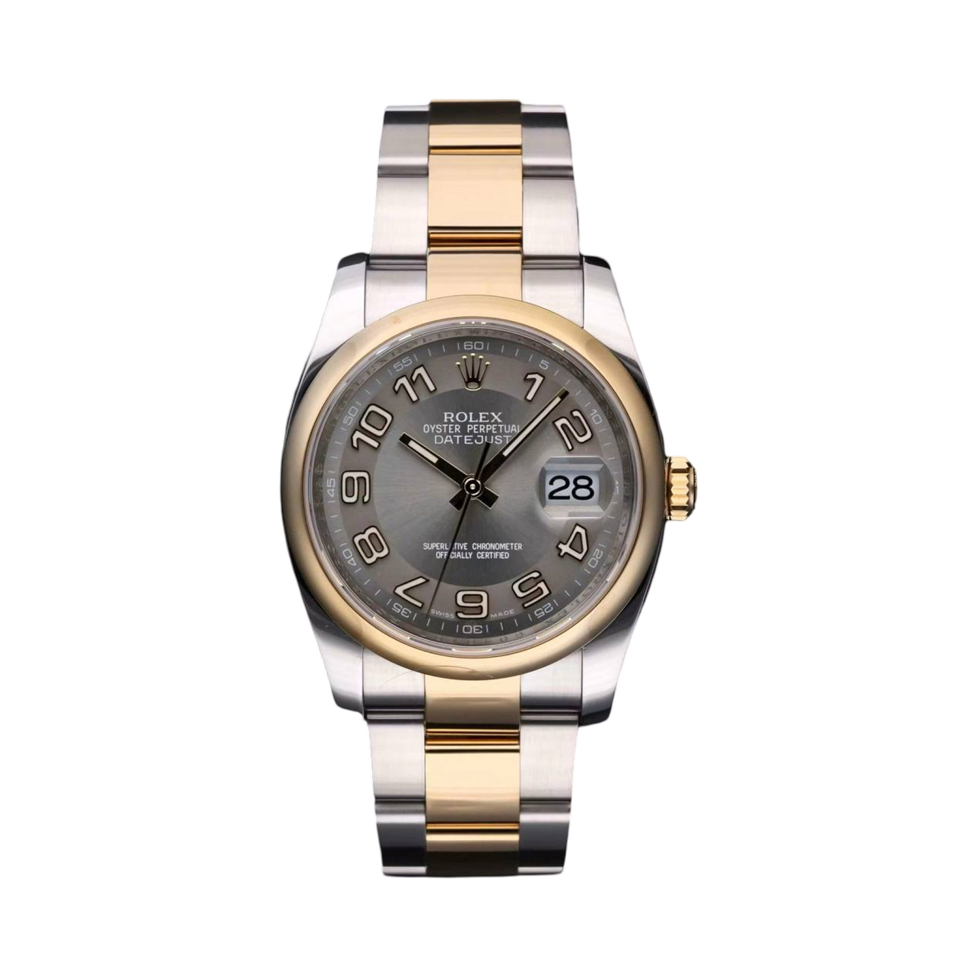 Rolex Datejust 36 mm Steel&Gold Grey Concentric Dial 116203