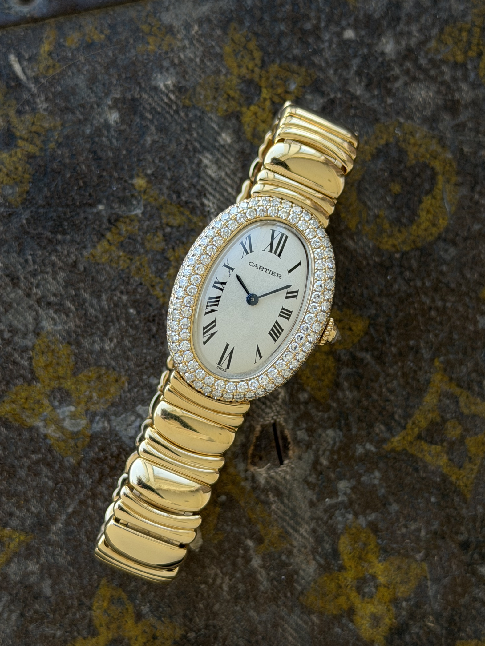 Cartier Baignoire Factory Diamond Bezel 1950